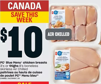 Independent Grocer Pc blue menu chicken breasts or thighs offer
