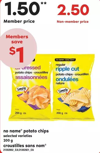 Valu-mart No name potato chips offer