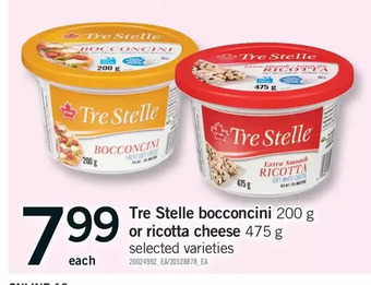 Fortinos Tre stelle bocconcini or ricotta cheese offer
