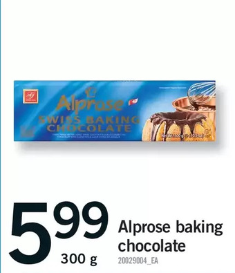 Fortinos Alprose baking chocolate offer