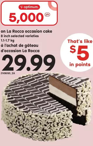 Independent Grocer La rocca occasion cake offer