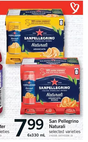 Fortinos San pellegrino naturali offer