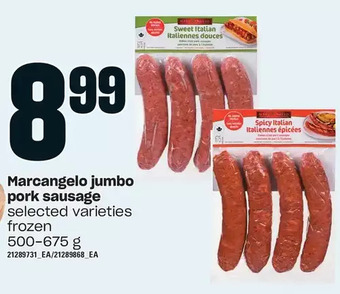 Loblaws Marcangelo jumbo pork sausage offer