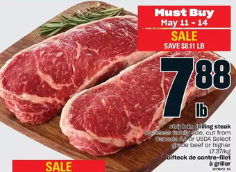 Independent Grocer Striploin grilling steak offer