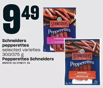 Independent Grocer Schneiders pepperettes offer