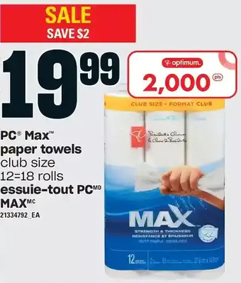 Independent Grocer Pc max paper towels offer