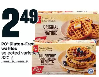 Loblaws Pc gluten-free waffles offer