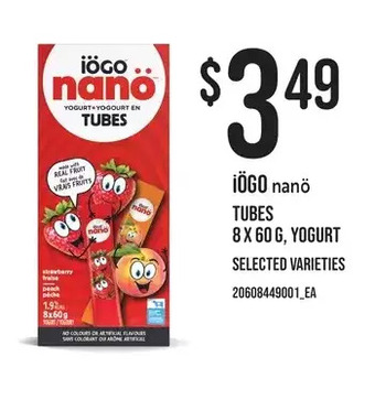 Loblaws Iogo nano tubes yogurt offer
