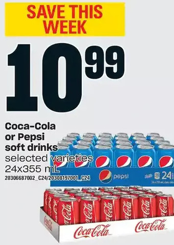 Loblaws Coca-cola or pepsi soft drinks offer