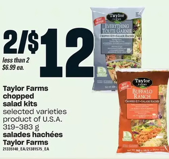 Independent Grocer Taylor farms chopped salad kits offer