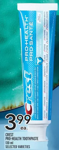 Metro Crest pro-health toothpaste offer