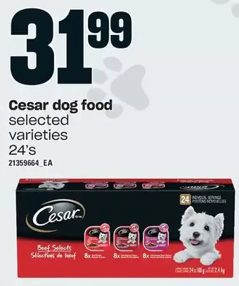 Loblaws Cesar dog food offer