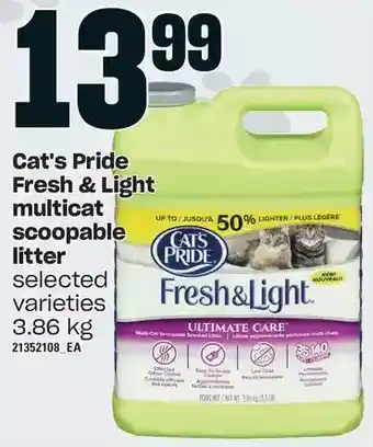 Loblaws Cat's pride fresh & light multicat scoopable litter offer