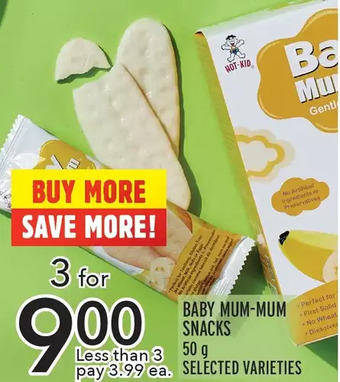 Metro Baby mum-mum snacks offer