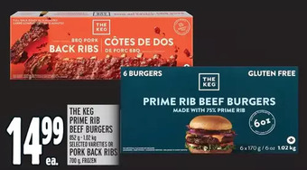 Metro The keg prime rib beef burgers | pork back ribs offer