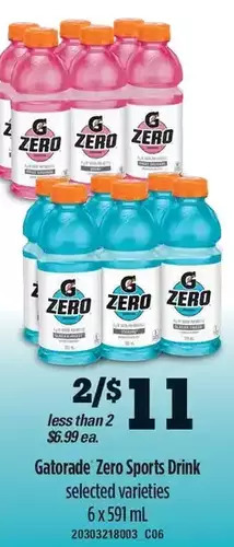 Loblaws Gatorade zero sports drink offer