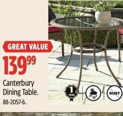 Canadian Tire Canterbury Dining Table. 88-2057-6. offer