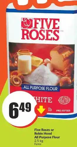 FreshCo Five roses or robin hood all purpose flour offer