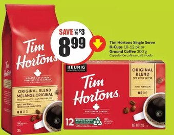 FreshCo Tim hortons single serve k-cups or ground coffee offer