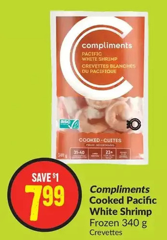FreshCo Compliments cooked pacific white shrimp offer