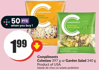 FreshCo Compliments coleslaw or garden salad offer