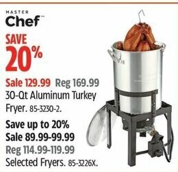 Canadian Tire MASTER Chef 30-Qt Aluminum Turkey Fryer. 85-3230-2. offer