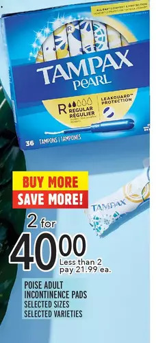 Metro Poise adult incontinence pads offer