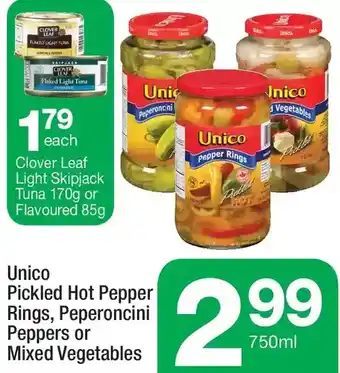 Highland Farms Unico pickled hot pepper rings, peperoncini peppers or mixed vegetables offer