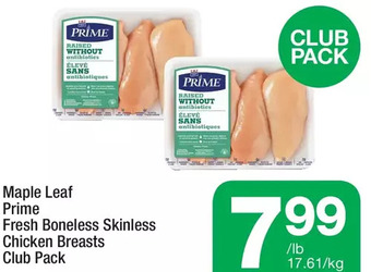 Highland Farms Maple leaf prime fresh boneless skinless chicken breasts offer