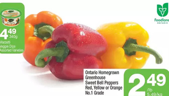 Highland Farms Ontario homegrown greenhouse sweet bell peppers offer