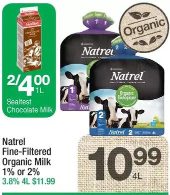 Highland Farms Natrel fine-filtered organic milk 1% or 2% offer