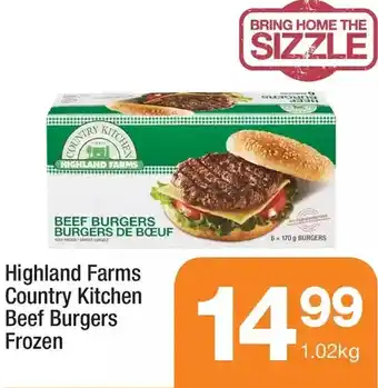 Highland Farms Highland farms country kitchen beef burgers frozen offer