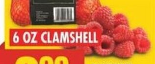 No Frills RASPBERRIES 6 OZ CLAMSHELL offer