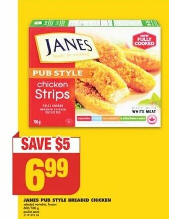 No Frills JANES PUB STYLE BREADED CHICKEN 600/700 g offer