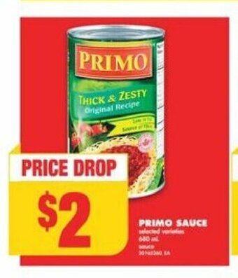 No Frills PRIMO SAUCE offer