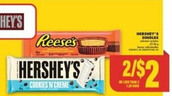 No Frills HERSHEY'S SINGLES offer