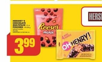No Frills HERSHEY'S CHOCOLATE MULTIPACK POUCHES offer