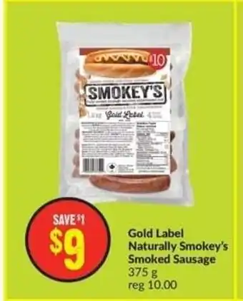 FreshCo Gold Label Naturally Smokey's Smoked Sausage 375 g offer