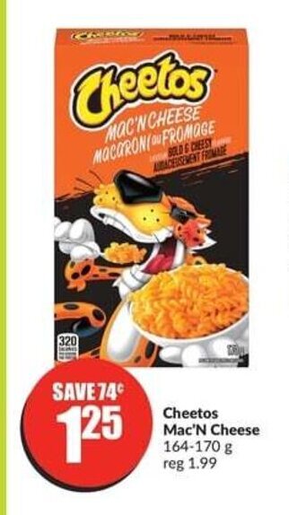 FreshCo Cheetos Mac'N Cheese 164-170 g offer