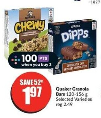FreshCo Quaker Granola Bars 120-156 g offer