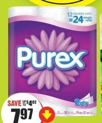FreshCo Purex Bathroom Tissue 12-24 Rolls offer