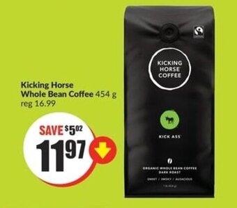 FreshCo Kicking Horse Whole Bean Coffee 454 g offer