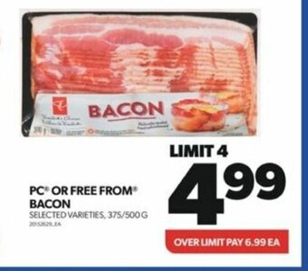 Real Canadian Superstore PC OR FREE FROM BACON offer