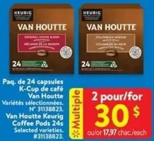 Walmart Van Houtte Keurig Coffee Pods 24s Selected varieties. #31138823. offer