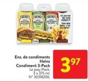 Walmart Heinz Condiment 3-Pack offer