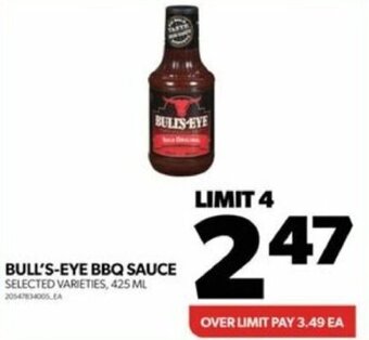 Real Canadian Superstore BULL'S-EYE BBQ SAUCE 425 ML offer