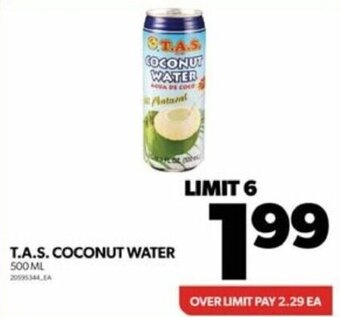 Real Canadian Superstore T.A.S. COCONUT WATER 500 ML offer