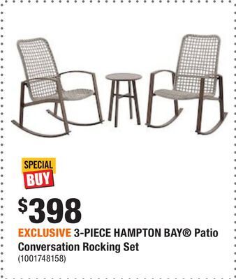 Home Depot Exclusive 3-piece hampton bay® patio conversation rocking set offer