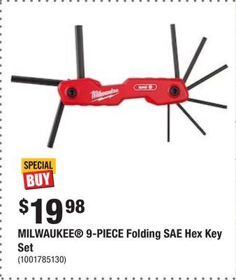 Home Depot Milwaukee® 9-piece folding sae hex key set offer