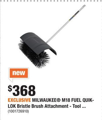 Home Depot Exclusive milwaukee® m18 fuel quik-lok bristle brush attachment - tool only offer